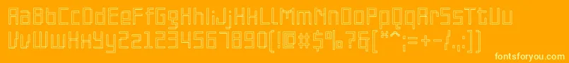 Czcionka PfonlinethreeproSoutline – żółte czcionki na pomarańczowym tle