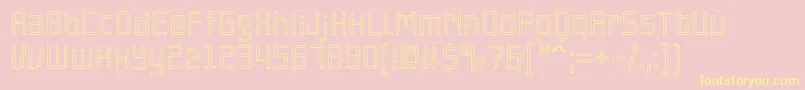 Fonte PfonlinethreeproSoutline – fontes amarelas em um fundo rosa