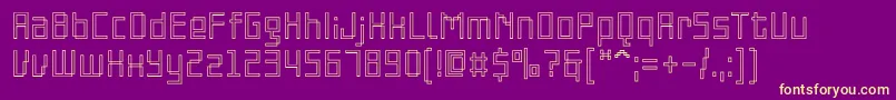 フォントPfonlinethreeproSoutline – 紫の背景に黄色のフォント