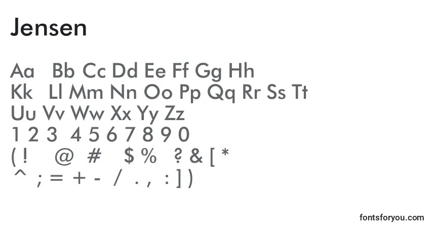 Fuente Jensen - alfabeto, números, caracteres especiales