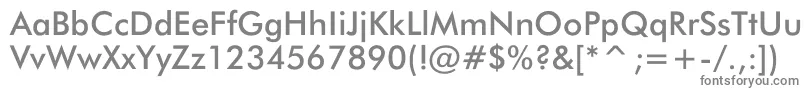 Jensen-fontti – harmaat kirjasimet valkoisella taustalla