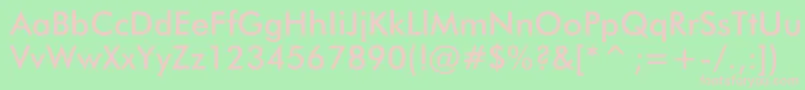 Jensen Font – Pink Fonts on Green Background