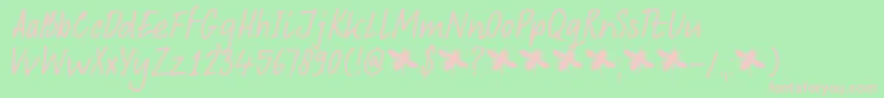 DkAbelia Font – Pink Fonts on Green Background