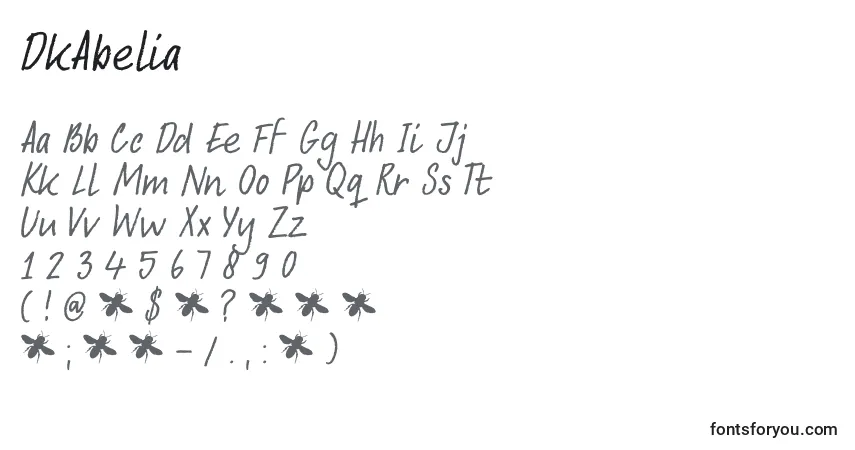 characters of dkabelia font, letter of dkabelia font, alphabet of  dkabelia font
