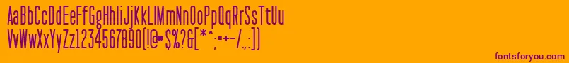 PaktCondensedSemibold-Schriftart – Violette Schriften auf orangefarbenem Hintergrund