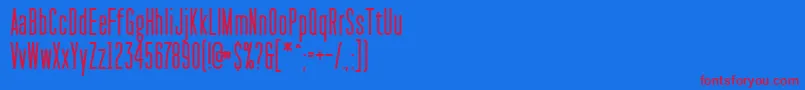 PaktCondensedSemibold-Schriftart – Rote Schriften auf blauem Hintergrund