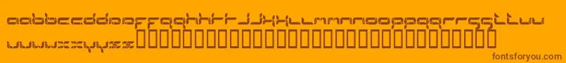 Formlosorganik-Schriftart – Braune Schriften auf orangefarbenem Hintergrund