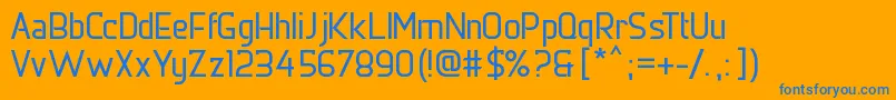 Dernier-fontti – siniset fontit oranssilla taustalla