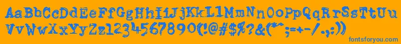 DumboldtypewriterDoublepunch Font – Blue Fonts on Orange Background