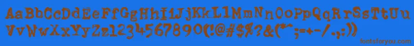 Czcionka DumboldtypewriterDoublepunch – brązowe czcionki na niebieskim tle