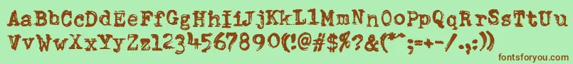 DumboldtypewriterDoublepunch Font – Brown Fonts on Green Background