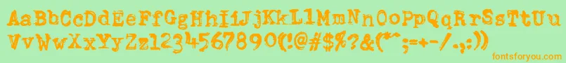 DumboldtypewriterDoublepunch Font – Orange Fonts on Green Background