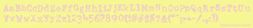 DumboldtypewriterDoublepunch Font – Pink Fonts on Yellow Background