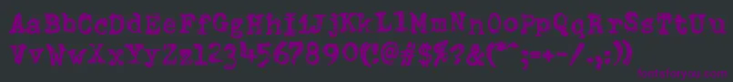 Шрифт DumboldtypewriterDoublepunch – фиолетовые шрифты на чёрном фоне