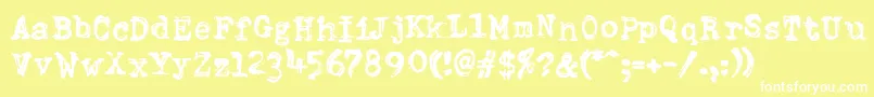 フォントDumboldtypewriterDoublepunch – 黄色い背景に白い文字