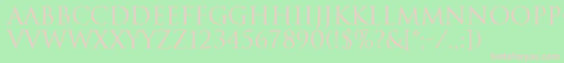 TrajanRegular Font – Pink Fonts on Green Background