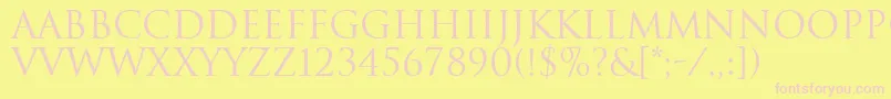 TrajanRegular Font – Pink Fonts on Yellow Background