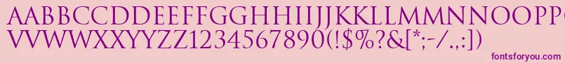 TrajanRegular Font – Purple Fonts on Pink Background