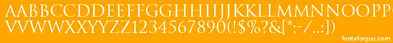 TrajanRegular Font – White Fonts on Orange Background