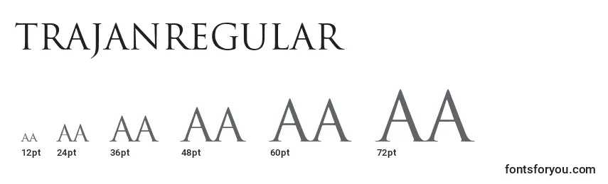 Размеры шрифта TrajanRegular