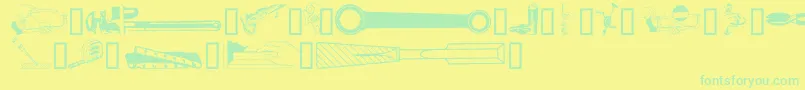 HandymansSpecial Font – Green Fonts on Yellow Background