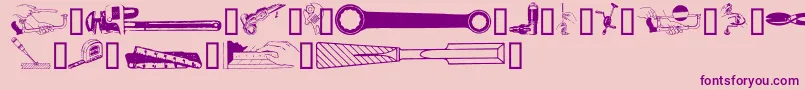HandymansSpecial-Schriftart – Violette Schriften auf rosa Hintergrund