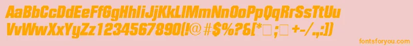 ConexDisplaySsiItalic-Schriftart – Orangefarbene Schriften auf rosa Hintergrund