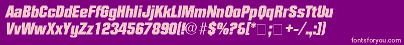 Fonte ConexDisplaySsiItalic – fontes rosa em um fundo violeta