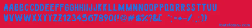 WhiteWood Font – Blue Fonts on Red Background