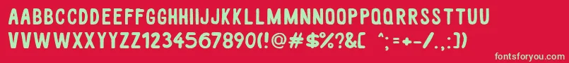 WhiteWood Font – Green Fonts on Red Background