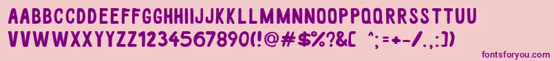 WhiteWood Font – Purple Fonts on Pink Background