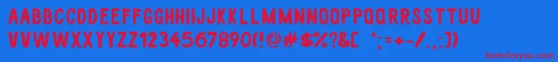 WhiteWood Font – Red Fonts on Blue Background