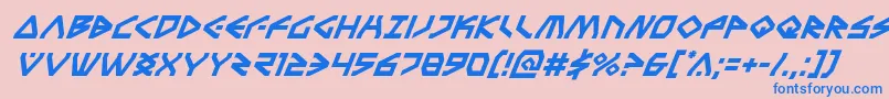 フォントTerrafirmasuperital – ピンクの背景に青い文字