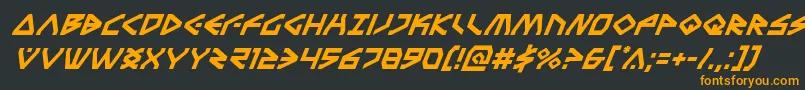 フォントTerrafirmasuperital – 黒い背景にオレンジの文字