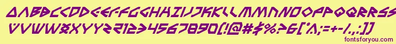 Terrafirmasuperital Font – Purple Fonts on Yellow Background