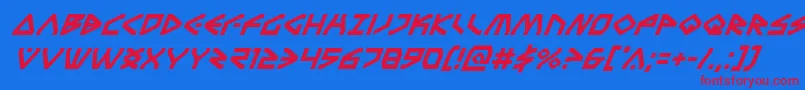 Terrafirmasuperital Font – Red Fonts on Blue Background