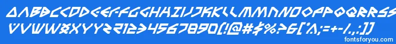 フォントTerrafirmasuperital – 青い背景に白い文字