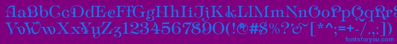 AmpirDeco-Schriftart – Blaue Schriften auf violettem Hintergrund