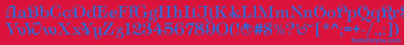 AmpirDeco Font – Blue Fonts on Red Background