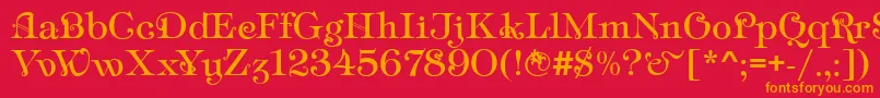 AmpirDeco Font – Orange Fonts on Red Background