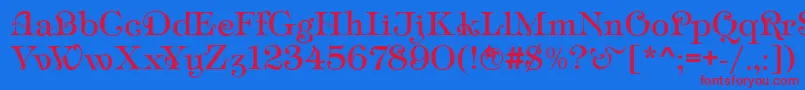 AmpirDeco Font – Red Fonts on Blue Background