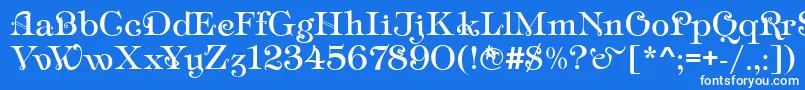 フォントAmpirDeco – 青い背景に白い文字