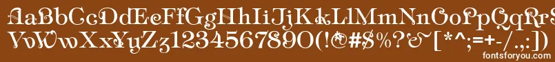 フォントAmpirDeco – 茶色の背景に白い文字