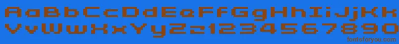 GrixelKyrou5WideBoldXtnd Font – Brown Fonts on Blue Background