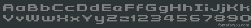 フォントGrixelKyrou5WideBoldXtnd – 黒い背景に灰色の文字