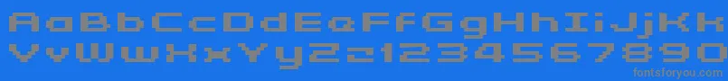 GrixelKyrou5WideBoldXtnd Font – Gray Fonts on Blue Background