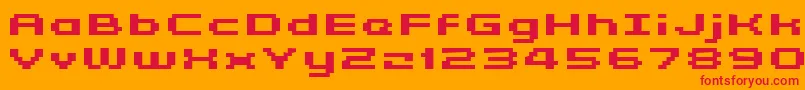 フォントGrixelKyrou5WideBoldXtnd – オレンジの背景に赤い文字