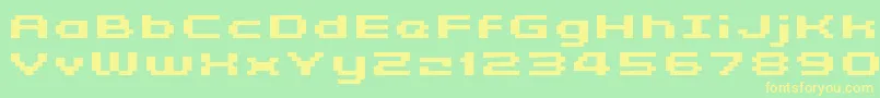 GrixelKyrou5WideBoldXtnd Font – Yellow Fonts on Green Background