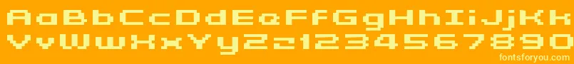 フォントGrixelKyrou5WideBoldXtnd – オレンジの背景に黄色の文字