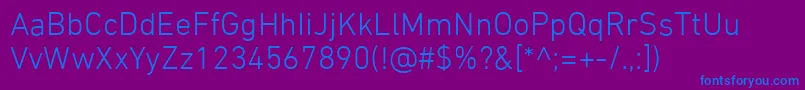 フォントDinNextLtArabicLight – 紫色の背景に青い文字